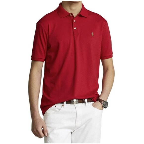 Polo Ralph Lauren Men's New Classic Fit Soft Cotton Red Polo Shirt - Picture 1 of 7